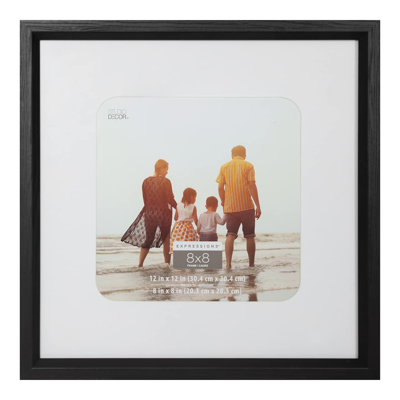 Expressions™ 8" x 8" White & Black Frame with Mat by Studio Décor®